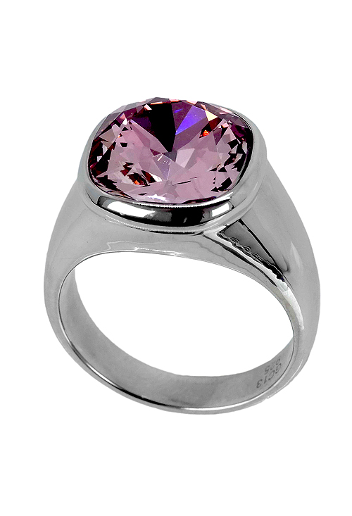 Anillo de plata tipo sello con cristal checo morado. 252_RS0927-92 Anillo de plata tipo sello con cristal swarovski morado - foto 3 - rfcia.252_RS0927-92