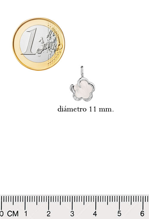 Colgante oro blanco 18 k y nácar flor de nácar 005_1-70117-0-7 colgante de oro blanco 18 kilates y nacar foto comparada tamaño euro