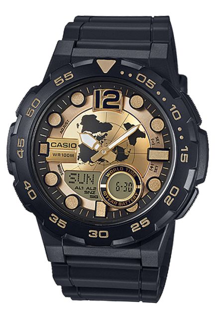 Reloj Casio analogico digital, horario mundial - foto 3 - rfcia.075_AEQ-100BW-9AV
