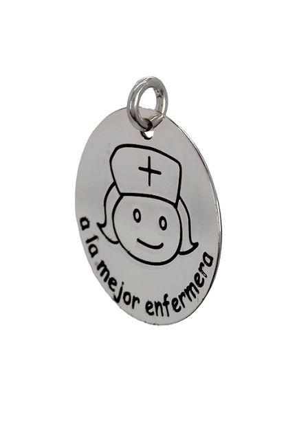 Charm de plata para pulsera. disco con leyenda -a la mejor enfermera- - foto 04 - rfcia 266_024273-1-10-1