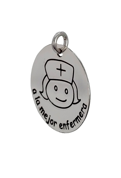 Charm de plata para pulsera. disco con leyenda “a la mejor enfermera“. 266_024273-1-10-1 Charm de plata para pulsera. disco con leyenda -a la mejor enfermera- - foto 04 - rfcia 266_024273-1-10-1
