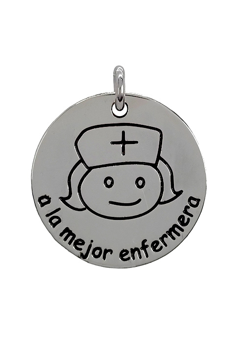 Charm de plata para pulsera. disco con leyenda “a la mejor enfermera“. 266_024273-1-10-1 Charm de plata para pulsera. disco con leyenda -a la mejor enfermera- - foto 3 - rfcia.266_024273-1-10-1