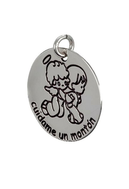 Charm de plata para pulsera. disco con leyenda -cuidame un monton- - foto 04 - rfcia 266_024273-1-10-11
