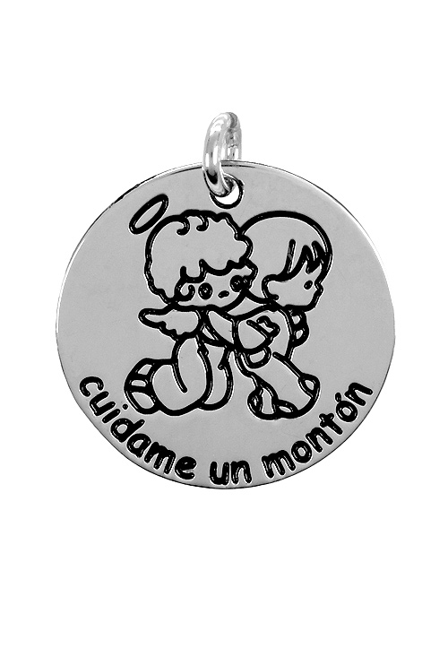 Charm de plata para pulsera. disco con leyenda “cuidame un monton”. 266_024273-1-10-11 Charm de plata para pulsera. disco con leyenda -cuidame un monton- - foto 3 - rfcia.266_024273-1-10-11