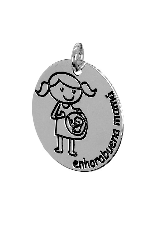 Charm de plata para pulsera. disco con leyenda “enhorabuena mamá”. 266_024273-1-10-10 Charm de plata para pulsera. disco con leyenda -enhorabuena mama- - foto 04 - rfcia 266_024273-1-10-10