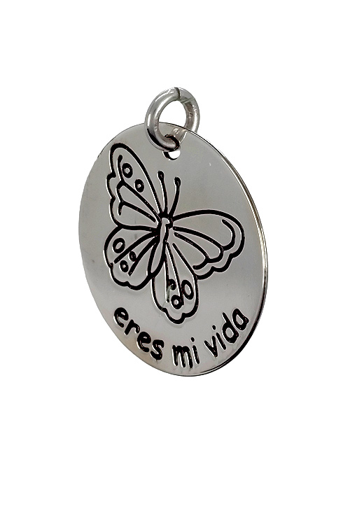 Charm de plata para pulsera. disco con leyenda -eres mi vida- - foto 04 - rfcia 266_024273-1-10-4