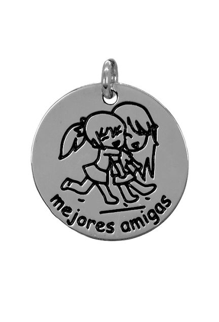 Charm de plata para pulsera. disco con leyenda -mejores amigas“ - foto 3 - rfcia.266_024273-1-10-2