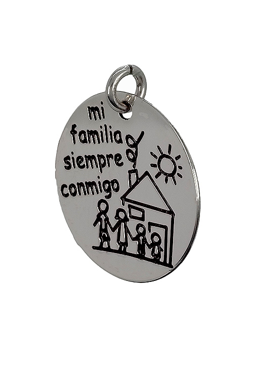 Charm de plata para pulsera. mi familia siempre conmigo”. 266_024273-1-10-5 Charm de plata para pulsera. disco con leyenda -mi familia siempre conmigo- - foto 04 - rfcia 266_024273-1-10-5