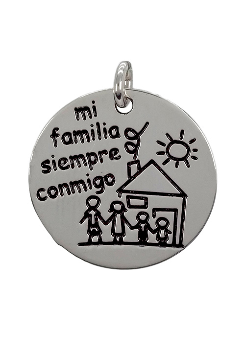 Charm de plata para pulsera. mi familia siempre conmigo”. 266_024273-1-10-5 Charm de plata para pulsera. disco con leyenda -mi familia siempre conmigo- - foto 3 - rfcia.266_024273-1-10-5
