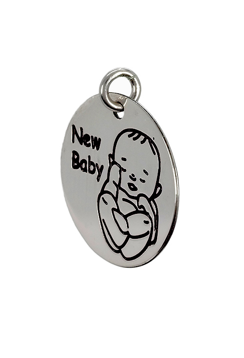 Charm de plata para pulsera. disco con leyenda “New Baby”. 266_024273-1-10-12 Charm de plata para pulsera. disco con leyenda -New Baby- - foto 04 - rfcia 266_024273-1-10-12