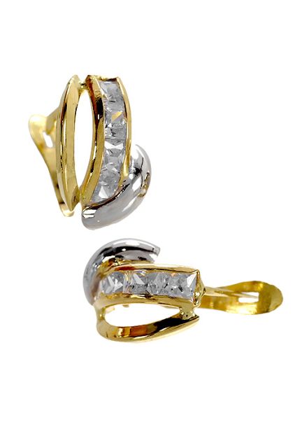 Pendientes de oro bicolor 18k con circonitas - foto 3 - rfcia.030_2376