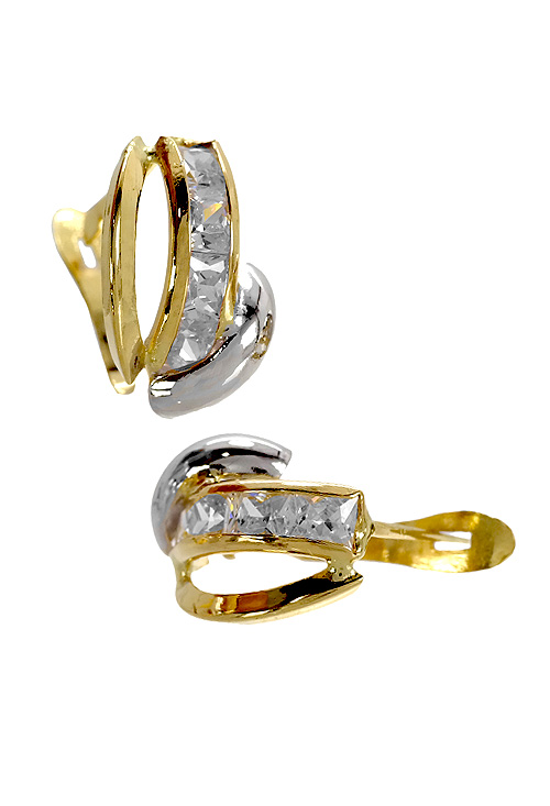 Pendientes de oro bicolor 18k con circonitas. 030_2376 Pendientes de oro bicolor 18k con circonitas - foto 3 - rfcia.030_2376