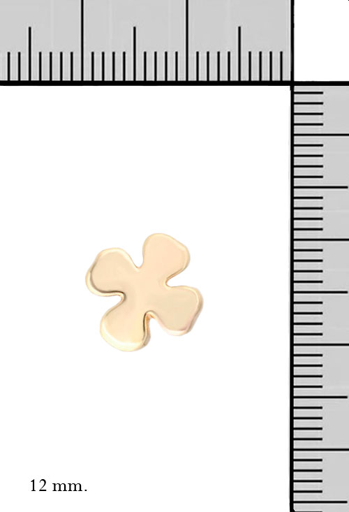 Pendientes de oro amarillo 18 ktes con forma de trébol. 243_466-00058 pendientes oro amarillo 18 kilates forma de trebol cuatro hojas foto con medidas 243_466-00058_M