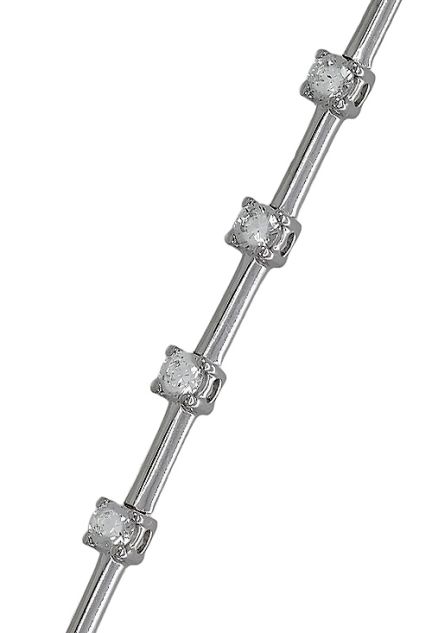 Pulsera de oro blanco 18 K con circonitas - foto 04 - rfcia 243_611-00001