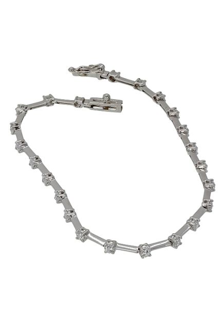 Pulsera de oro blanco 18 K con circonitas - foto 3 - rfcia.243_611-00001