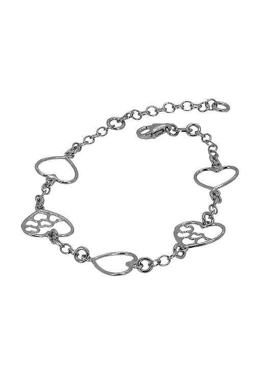Pulsera de plata con entrepiezas forma de corazones. 240_PPU3786 Pulsera de plata con entrepiezas forma de corazones - foto 3 - rfcia.240_PPU3786