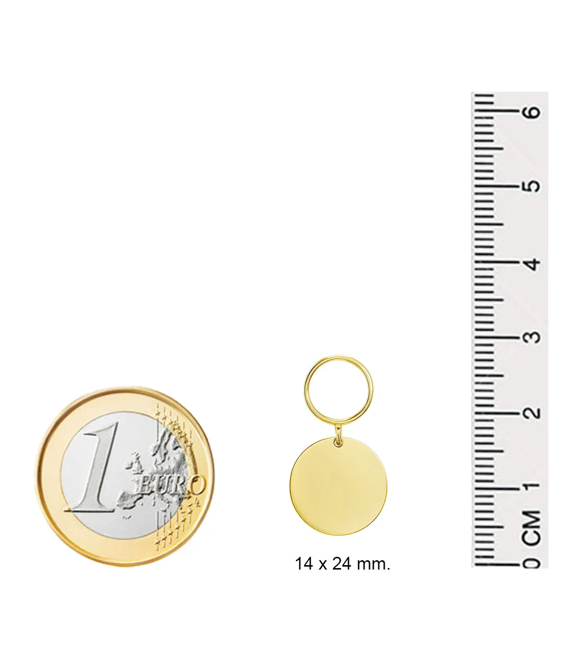 Pendientes de oro 18L disco y circulo 030_EC-56 pendientes de oro 18k circulo y disco 030_EC-56 medidas