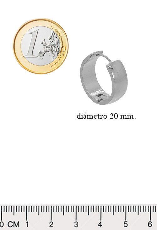 Criollas de acero pendientes para mujer 276_A2433 criollas de plata foto con medidas para ver en la web de el rubi joyeros