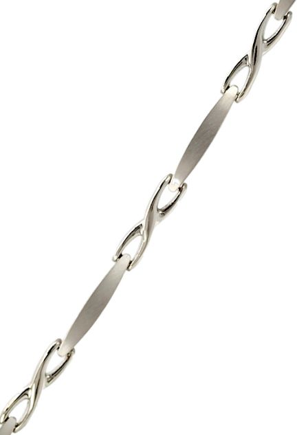 pulsera de oro blanco 18 ktes eslabones alternos infinito por tramo