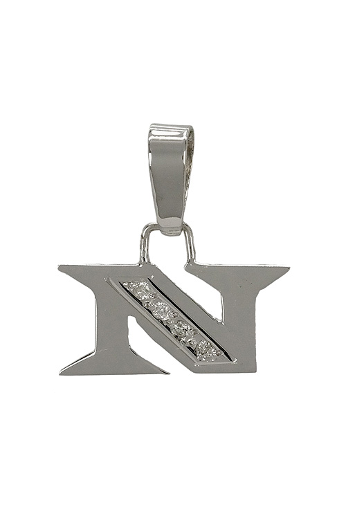 Inicial letra N oro blanco y diamantes 003_B51085896N colgante letra N oro blanco con diamantes 003_B51085896N