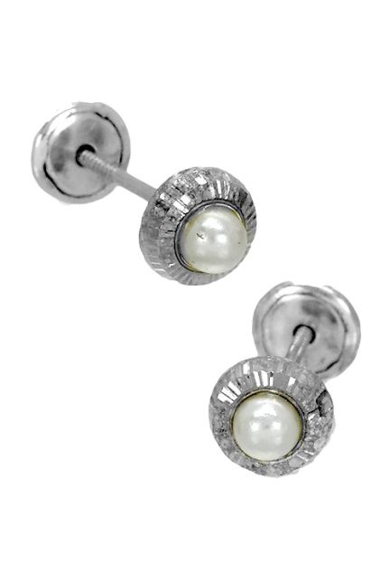 pendientes de niña plata de ley con perla