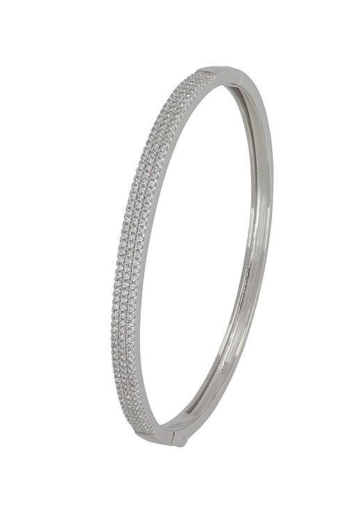 50 Frases para grabar en joyas esta Navidad 2025: ideas poderosas para personalizar tus recuerdos Pulsera rígida de plata 3 galerías de circonitas 280_2070018