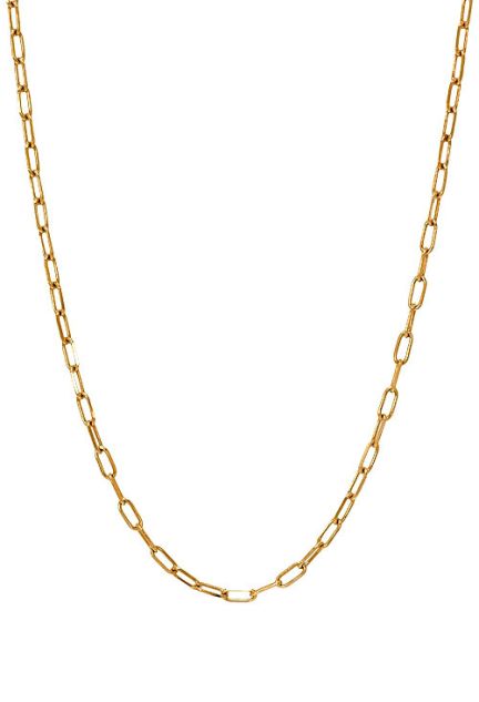 cadena de oro amarillo 18 kilates eslabones forzados alargados foto frontal 127_SNL60-40