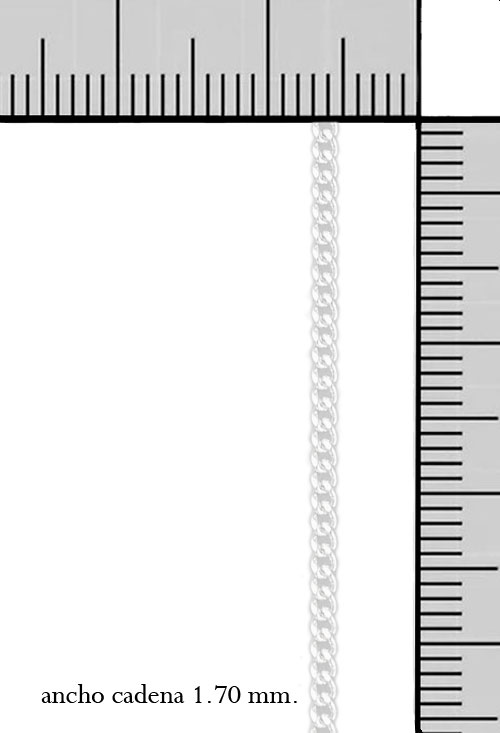 cadena barbada de plata con baño de rodio foto con medidas precio barato en joyeria online 126_BNL50-40_M