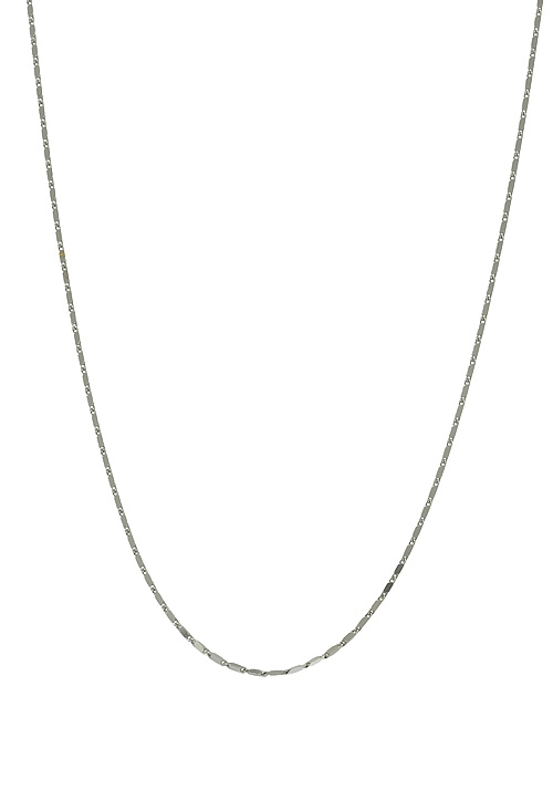 cadena de oro blanco primera ley 18 kilates eslabones planos macizos vista frontal 243_070-00162-45