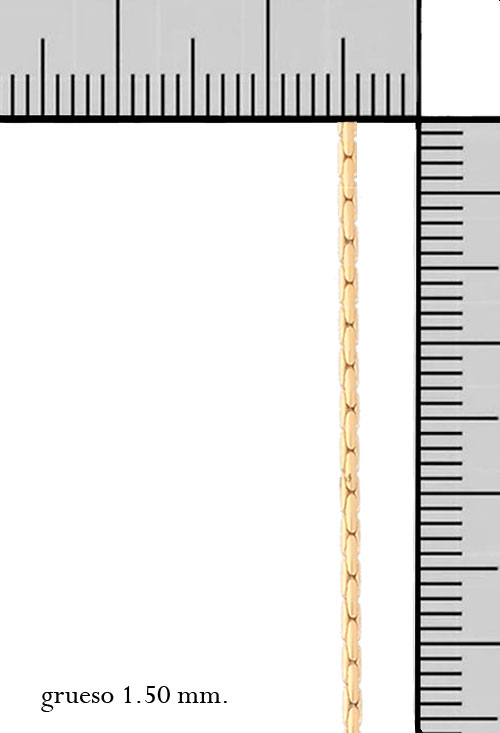 Cadena de oro 127_COBRAR60 cadena oro 18 kilates modelo cordoncillo macizo cobra fotografia con medidas 127_COBRAR60-40_M