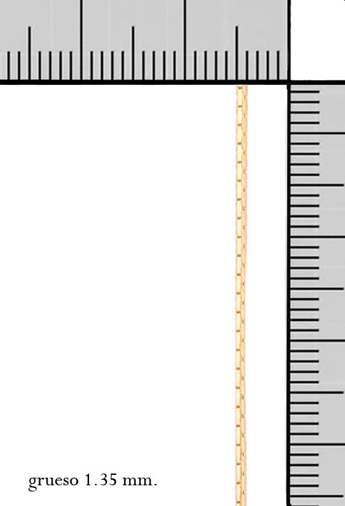 cadena oro amarillo 18 kilates de 40 centimetros modelo cordoncillo tupido como veneciano foto con medidas venta online para web 127_VRD57-40_M