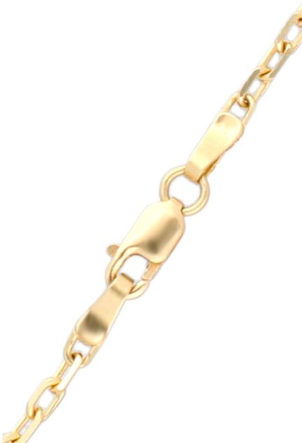 cadena oro amarillo 18 kilates eslabones macizos forzados 50 cm de largo foto detalle cierre mosqueton