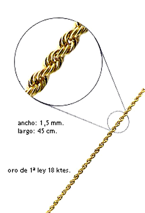 Cadena oro amarillo 18 ktes cordón salomónico 243_511-00030-45 Cadena oro amarillo 18 ktes cordón salomónico 243_511-00030-45-92985
