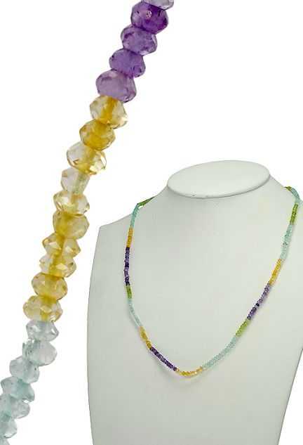 Collar con piedras facetadas de colores Modelo - foto 3 - rfcia.037_F16-09