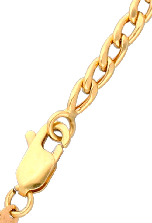 Gargantilla oro amarillo eslabones barbados disminución 037_064 collar gargantilla oro amarillo 18 kilates eslabones barbados disminucion toma detalle cierre