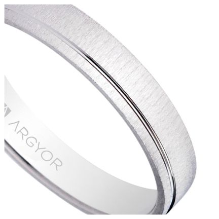 Alianza boda de oro blanco con textura y rebaje 045_5B35473-1