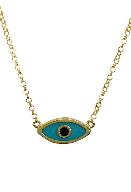 Gargantilla plata con esmalte ojo turco 266_024732-2-1