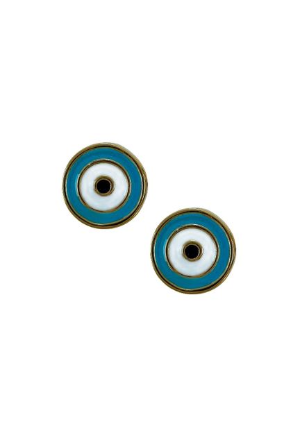 Pendientes plata chapada en dorado con esmalte tricolor 266_014727-2-1