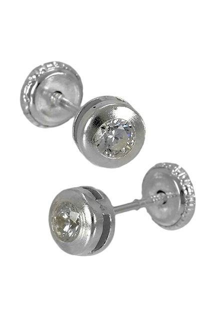 pendientes plata para niña chatón con circonita foto 01 030_2117PL_01