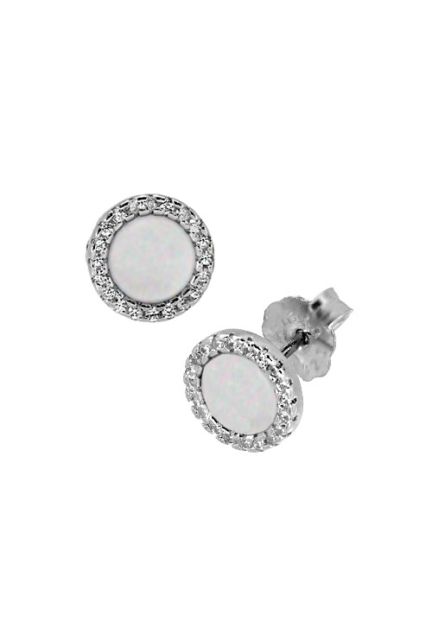 pendientes plata ley con nacar y orla de circonitas vista lateral para web el rubi joyeros