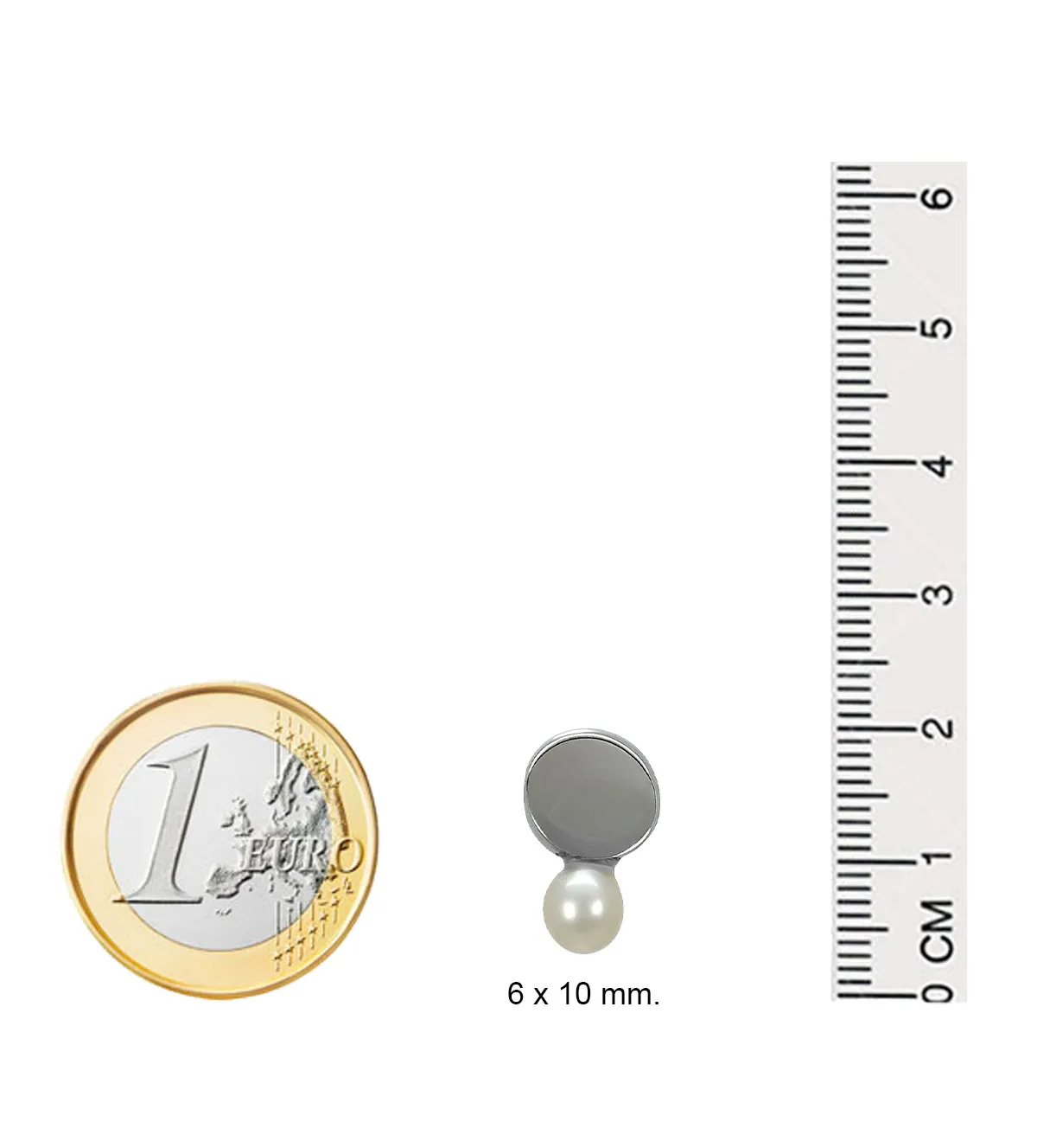 Pendientes de plata con perla 266_014346-1-1 pendiente de plata y perla cultivada foto medidas 266_014346-1-1