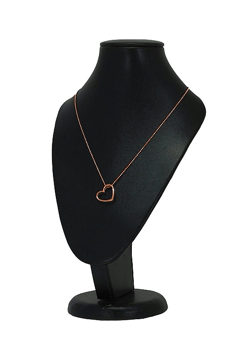 gargantilla plata chapada en rosa motivo corazon foto en expositor 266-024505-4-1-01