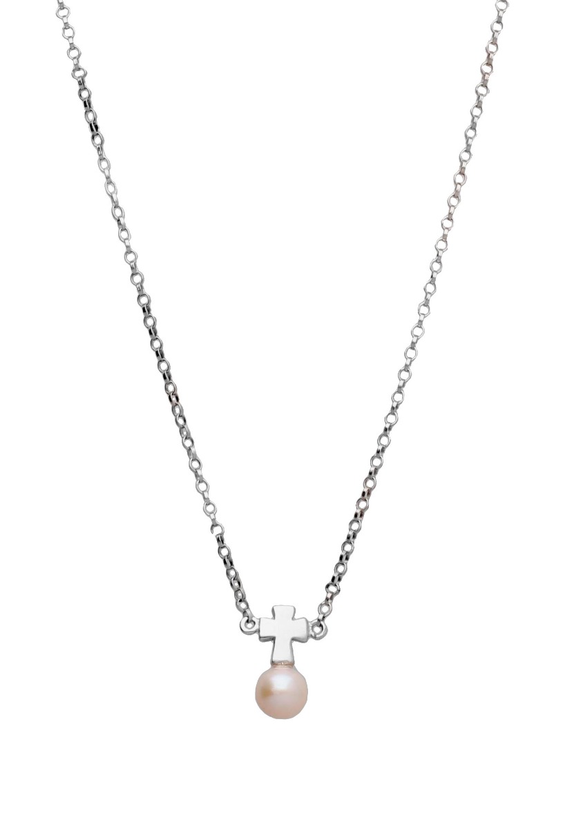 Gargantilla de plata motivo cruz sobre perla 266_023726-1-1 toma principal