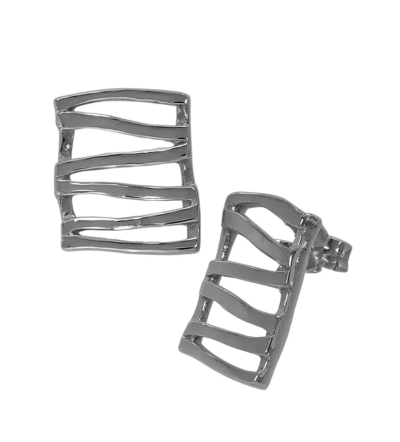 Pendientes de plata cercado irregular 266_014638-1-1 pendientes de plata cercado vista lateral