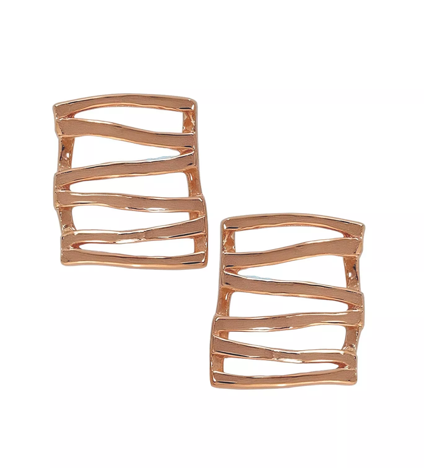 Pendientes de plata chapada oro rosa "Cercado" pendientes plata chapada oro rosa