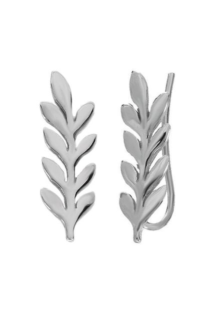 pendientes trepadores plata de ley vista con cierre ajustable