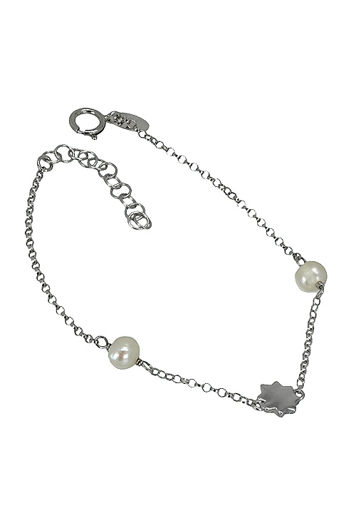 Pulsera de plata con perlas y motivo estrella 266_044352-1-1 Pulsera de plata con perlas y motivo estrella regalos para comunion a precios baratos 266_044352-1-1