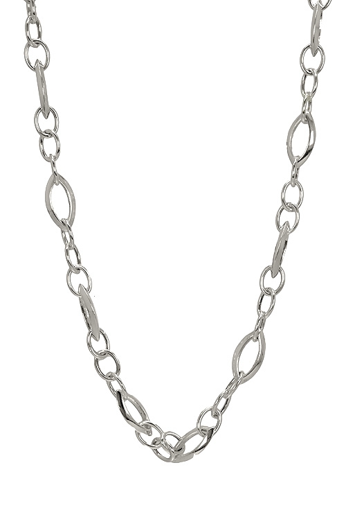 Cadena plata precio de ocasión outlet joyería 45 cm 200_10165-2G cadena plata ley eslabones combinados almendrados y asas 200_10165-2G