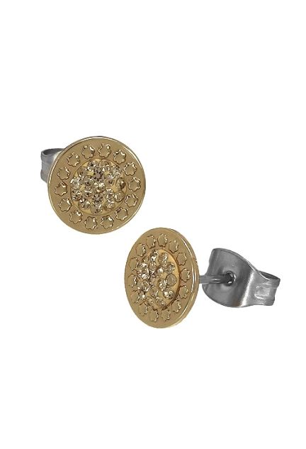 pendientes acero y oro con cristales sawarovski 094_61398-PTR-1