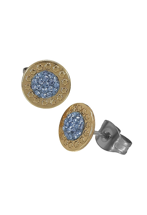 pendientes acero y oro con cristales swarovski color azul 094_61398-PTR-3
